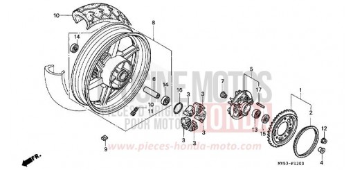 ROUE ARRIERE CB500R de 1994